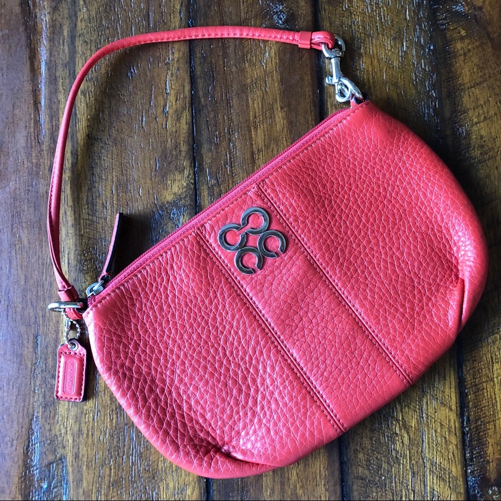 Coach Sweetheart Red Leather Zip Wristlet